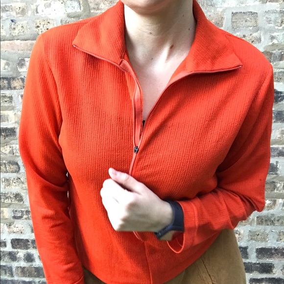 Classic Vintage 1970s burnt orange long sleeve with Peter Pan collar - Picture 5 of 13